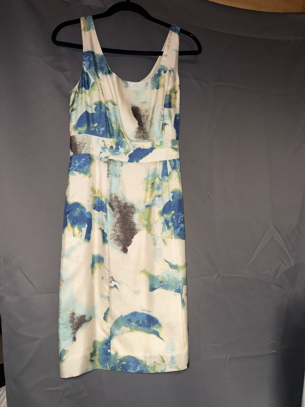 Banana Republic Sleeveless Midi Dress in Blue, White, Green and Gray